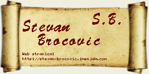 Stevan Broćović vizit kartica